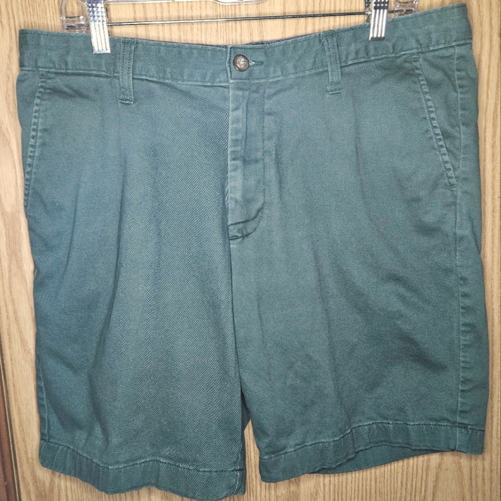 Nautica Classic Fit Stretch Deck Shorts Mens 34W Flat Front Button Zip Closure